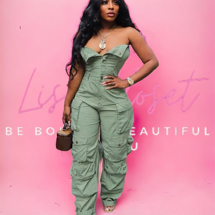Green Cargo Romper